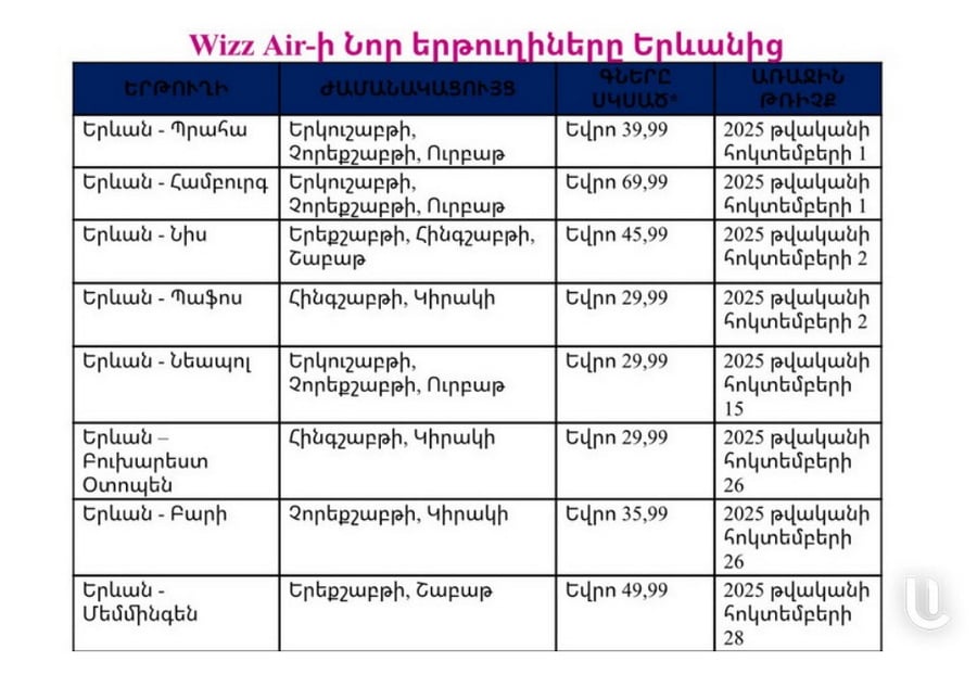 Wizz-ը պաշտոնապես դիմել է ՀՀ ՏԿԵՆ՝ աջակցության ծրագրից օգտվելու համար. այն առայժմ միակ դիմումատուն է