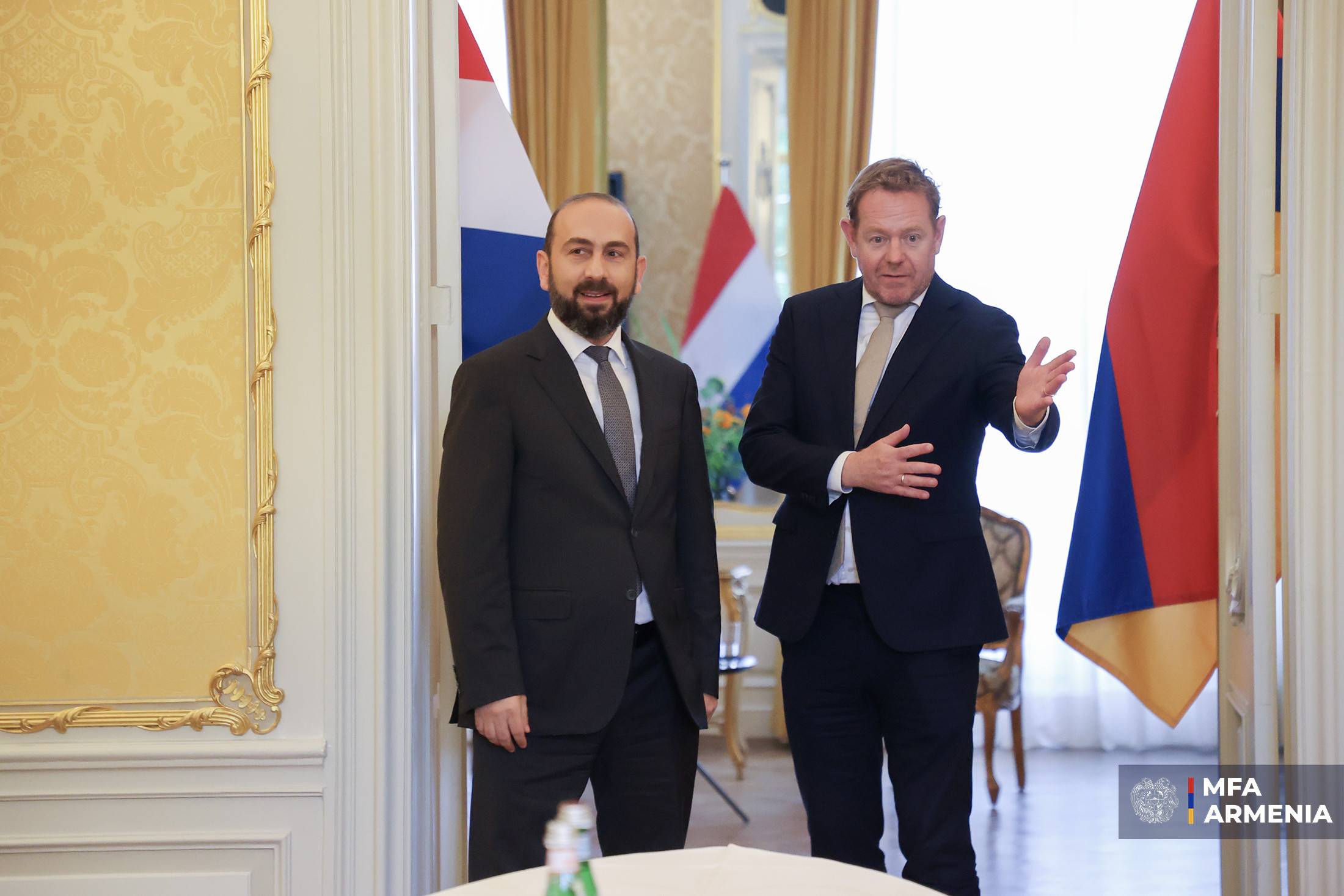 Հայաստանը մեծ կարևորություն է տալիս Նիդերլանդների հետ փոխգործակցությանը. Միրզոյանը՝ ԱԳ նախարար Դավիդ Վան Վելին